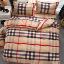 Load image into Gallery viewer, Three Colors Checked Pattern Pillow And Duvet Cover